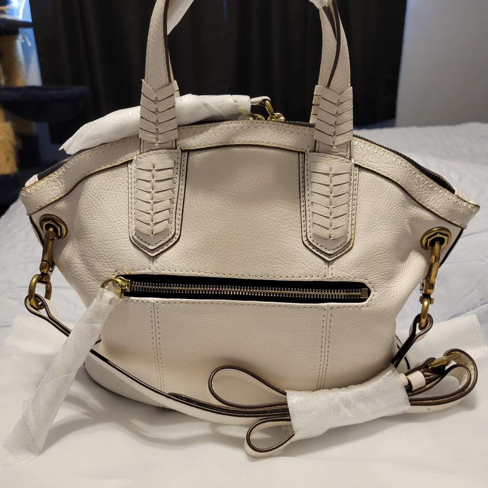 Oryany NWOT! Cream  Cassie Pebbled Leather  Convertible Satchel